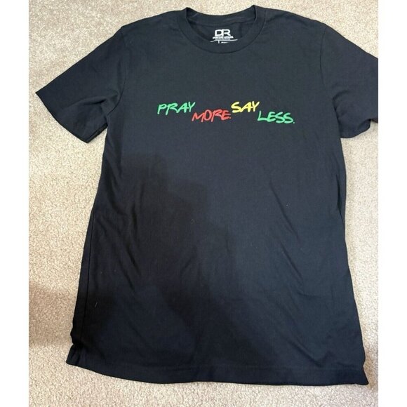 DA Realist Apparel Mens Large T Shirt Pray More Say Less - Picture 1 of 2
